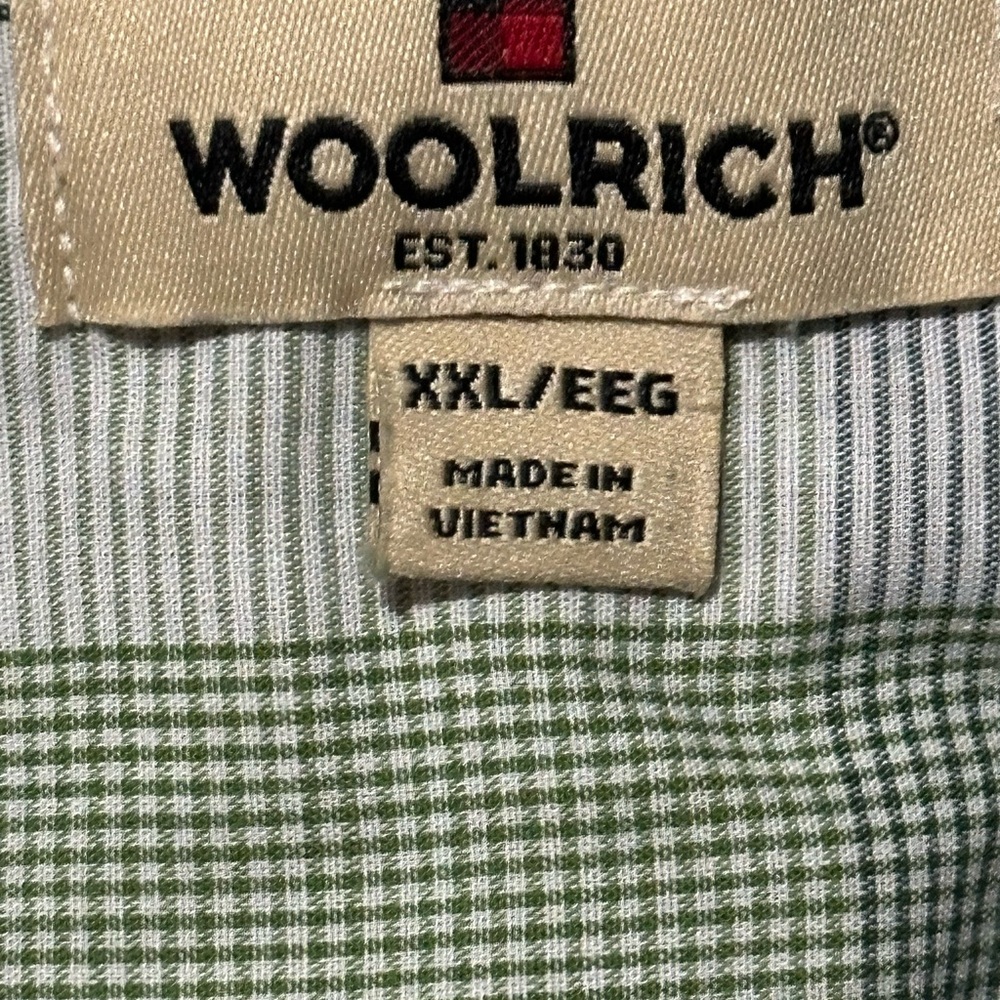 New Shirt Mens XXL Woolrich Green Solid Short Sleeve Causal Pockets - Picture 3 of 11